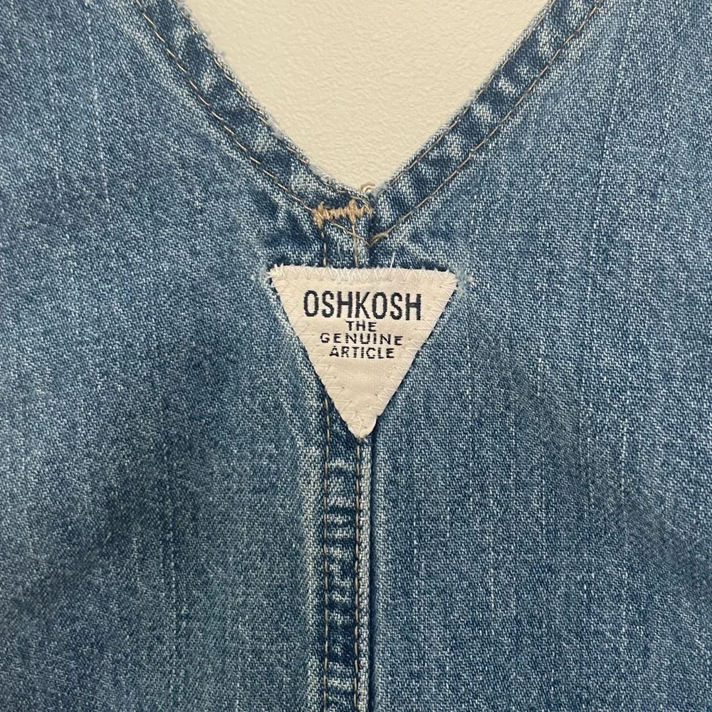 Vtg Oshkosh B'Gosh Girls Denim Bib Overall Jumper Dress Adjustable Strap Size 6